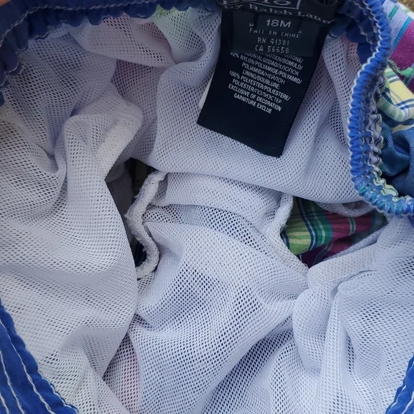 Polo Ralph Lauren Plaid Boys Swim Trunks 18 months Baby - Picture 4 of 7